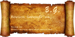 Bovics Genovéva névjegykártya